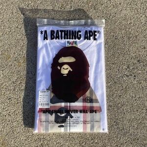 Bape White and Black Short Sleeve Tee